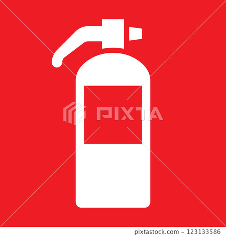 Fire extinguisher sign, extinguisher icon, fire equipment, protection concept 123133586