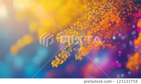 Mimosa background, mimosa blooming, Festival of mimosa 123133758