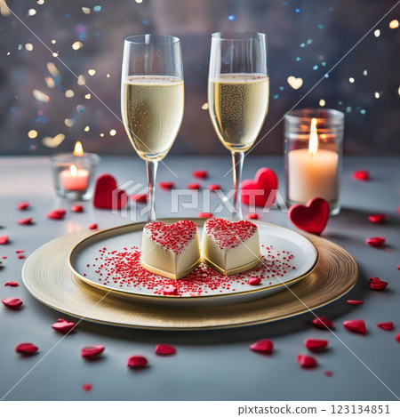 Heart Shaped Chocolate Dessert Display 123134851