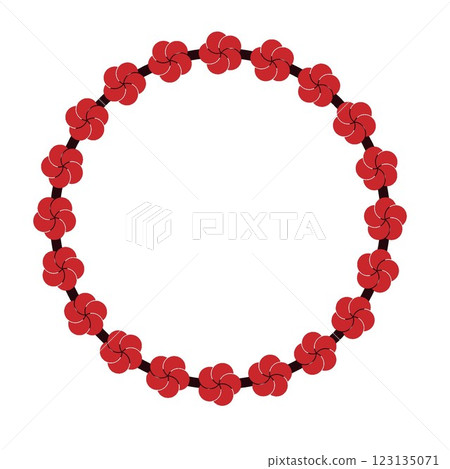 Japanese pattern twisted plum circular decorative frame illustration Japanese pattern twisted plum circular decorative frame illustration 123135071