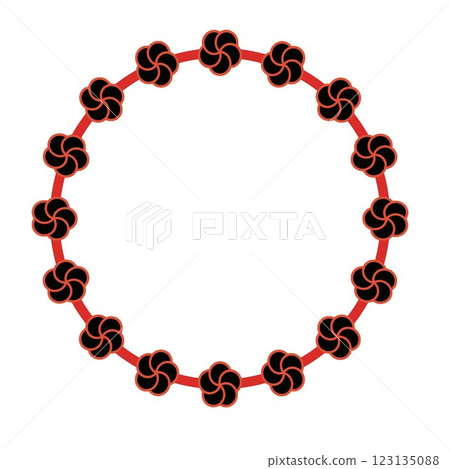 Japanese pattern twisted plum circular decorative frame illustration Japanese pattern twisted plum circular decorative frame illustration 123135088