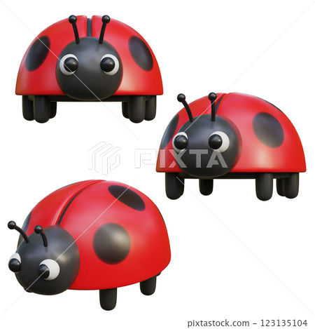 cute ladybug character 3D graphic cute ladybug character 3D graphic 123135104