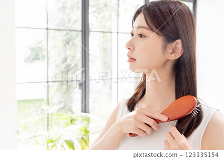 美女，美女，中年婦女，微笑，發套，頭髮 123135154