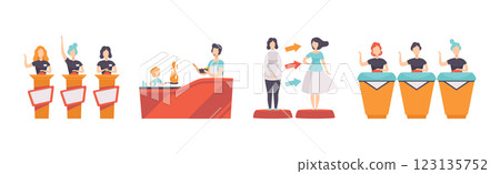 Tv Show with People Character Participate in Program Vector Set Tv Show with People Character Participate in Program Vector Set 123135752