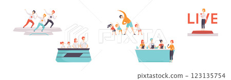 Tv Show with People Character Participate in Program Vector Set Tv Show with People Character Participate in Program Vector Set 123135754