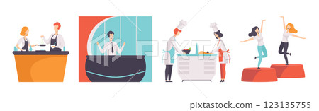 Tv Show with People Character Participate in Program Vector Set Tv Show with People Character Participate in Program Vector Set 123135755