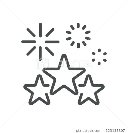 Winning Celebration Icon. Thin Line Illustration of Stars and Fireworks Symbolizing Casino Jackpot and Big Wins. Isolated Vector Sign. Winning Celebration Icon. Thin Line Illustration of Stars and Fireworks Symbolizing Casino Jackpot and Big Wins. Isolated Vector Sign. 123135807