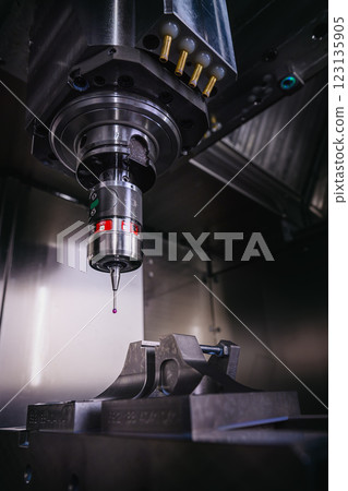 Precision CNC control in production, metalworking Precision CNC control in production, metalworking 123135905