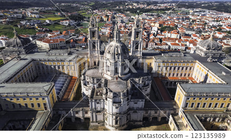 landmarks of Portugal and famous places. Mafra National Palace, barocco style architecture. Unesco heritage site. landmarks of Portugal and famous places. Mafra National Palace, barocco style architecture. Unesco heritage site. 123135989