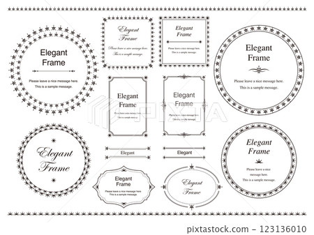 Elegant frame set with a luxurious feel, decorative borders, ornamental design, elegant details, black 123136010
