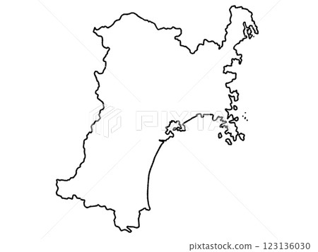A slightly loose white map of Miyagi prefecture Tohoku 123136030