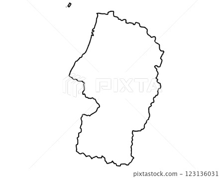 A slightly loose white map of Yamagata prefecture Tohoku 123136031