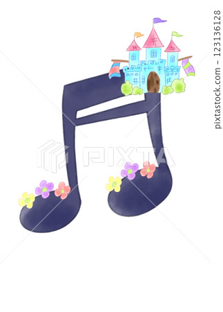 Musical note with a castle Musical note with a castle 123136128