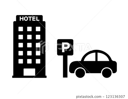 酒店停車圖標 123136307