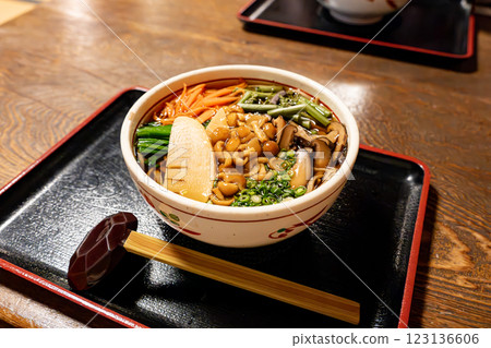 Wild vegetable soba 123136606