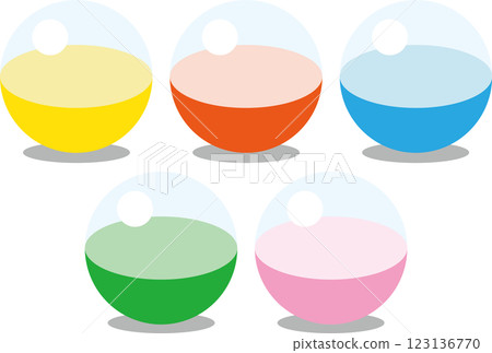 Colorful capsule toy illustration - Toys and capsule toys Colorful capsule toy illustration - Toys and capsule toys 123136770