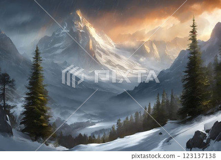 winter mountains landscape with snow 123137138
