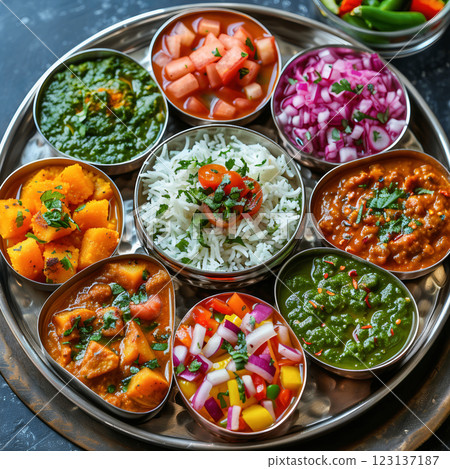 Indian Thali Platter 123137187