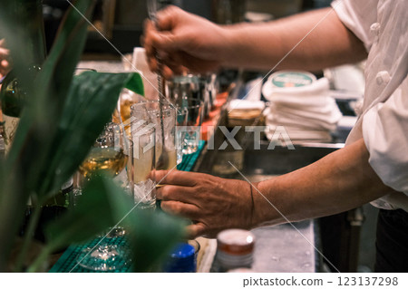 [#Bar] Making a cocktail 123137298