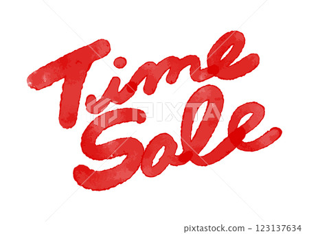 "Time Sale" handwritten watercolor lettering Vector illustration "Time Sale" handwritten watercolor lettering Vector illustration 123137634