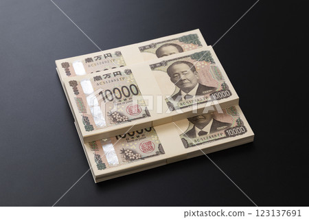 3 million yen on a black background 3 million yen on a black background 123137691