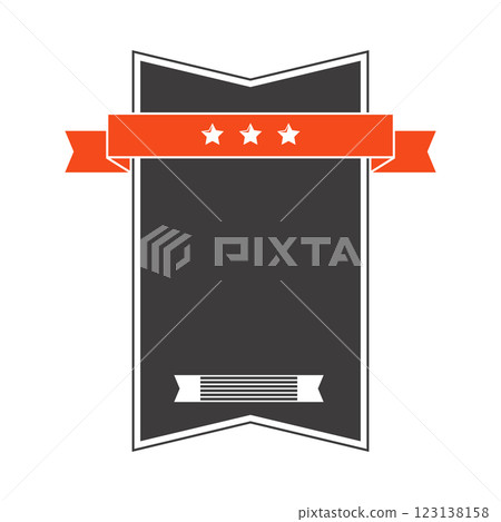 Badge with ribbon. Decorative abstract banner. Badge with ribbon. Decorative abstract banner. 123138158