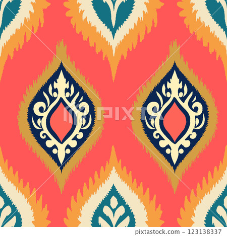 ethnic boho seamless pattern. traditional ornament with repeating motif. folk motif. folk motif. vector illustration. ethnic boho seamless pattern. traditional ornament with repeating motif. folk motif. folk motif. vector illustration. 123138337