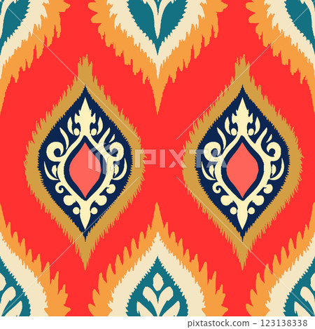 ethnic boho seamless pattern. traditional ornament with repeating motif. folk motif. folk motif. vector illustration. ethnic boho seamless pattern. traditional ornament with repeating motif. folk motif. folk motif. vector illustration. 123138338