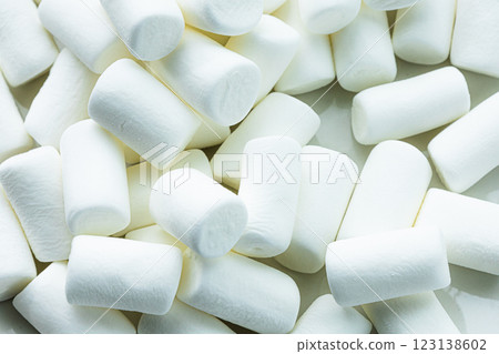 Lots of sweet white marshmallows Lots of sweet white marshmallows 123138602