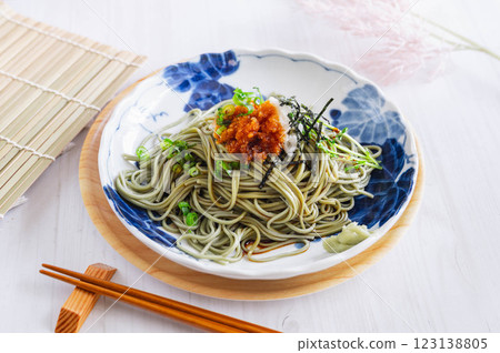 Grated green tea soba Grated green tea soba 123138805