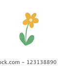 flat icon of bright yellow flower 123138890