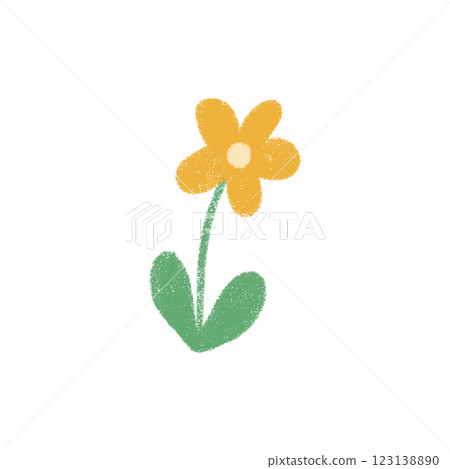 flat icon of bright yellow flower 123138890