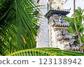 View of the main gate in the park. Taoist Park Heavenly Grottoes. Hainan, China 123138942
