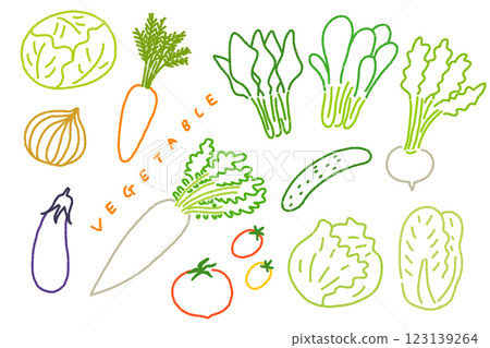 Vegetable line drawing 123139264