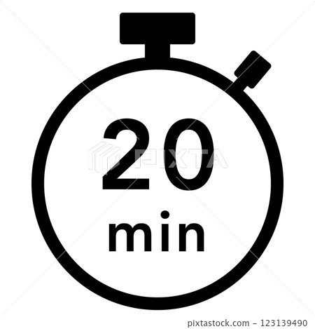 20 minutes stopwatch icon 123139490