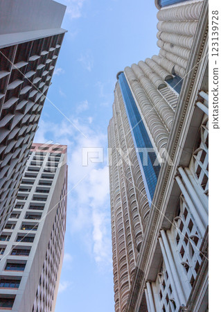 Building perspective angle to the sky in bangkok Building perspective angle to the sky in bangkok 123139728