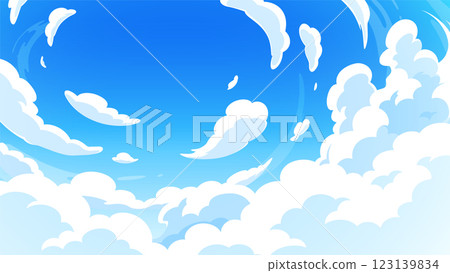 Background illustration of the sky looking up_16:9 123139834