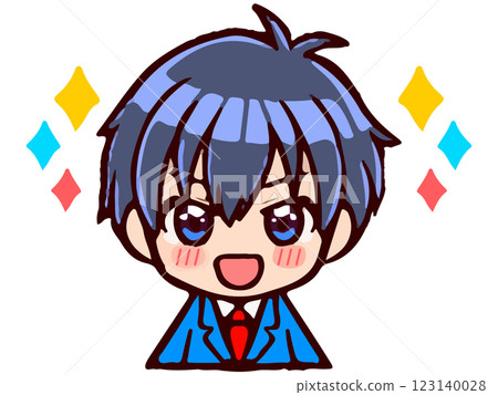Cute chibi character male student illustration material Cute chibi character male student illustration material 123140028