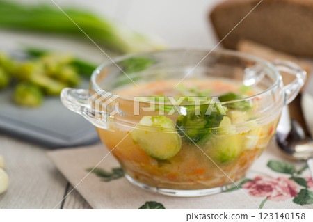 Homemade Soup with Brussels Sprouts Homemade Soup with Brussels Sprouts 123140158