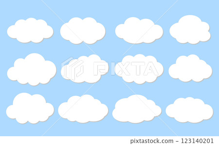 Cloudy frame set with shadow Cloudy frame set with shadow 123140201