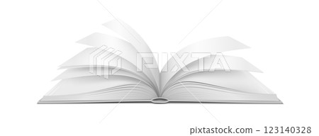 3D Realistic Book Mockup with Pages Turning 123140328