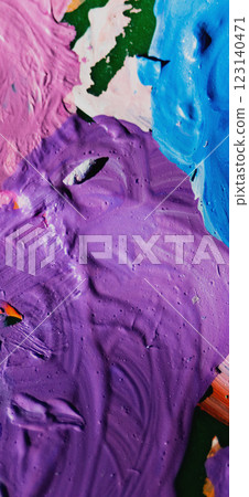 Dynamic vintage colours brushstrokes.Vertical real picture 123140471