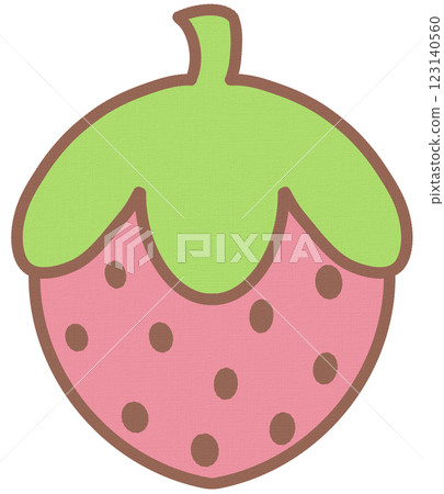 Cute Pink Strawberry Hand Drawn Element Cute Pink Strawberry Hand Drawn Element 123140560