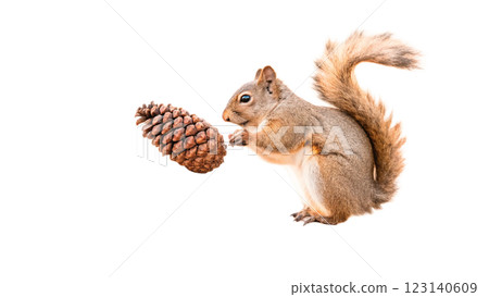 red squirrel on white background 123140609