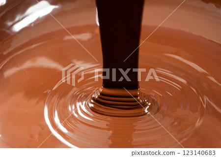 Liquid Chocolate Flow Warm and Indulgent Dessert Treat Liquid Chocolate Flow Warm and Indulgent Dessert Treat 123140683