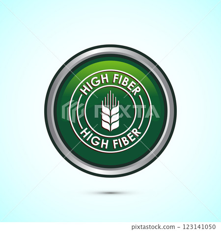 High fiber food icon design illustration. High fiber badge label vector design, Button design 123141050