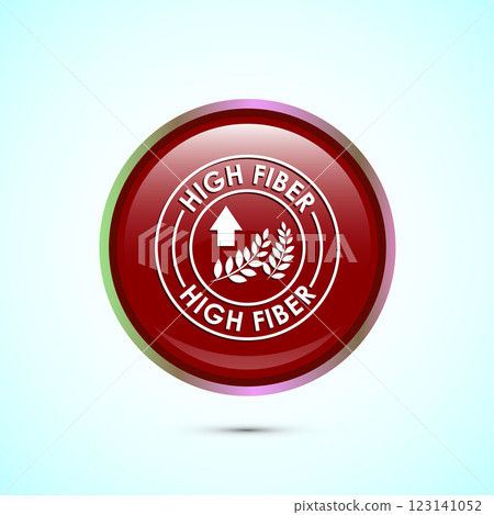 High fiber food icon design illustration. High fiber badge label vector design, Button design 123141052