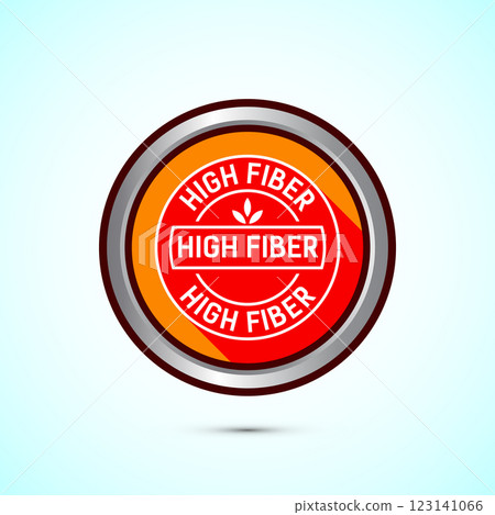 High fiber food icon design illustration. High fiber badge label vector design, Button design High fiber food icon design illustration. High fiber badge label vector design, Button design 123141066