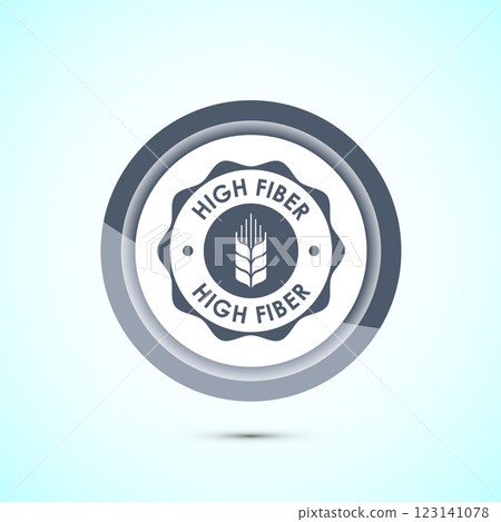 High fiber food icon design illustration. High fiber badge label vector design, Button design 123141078