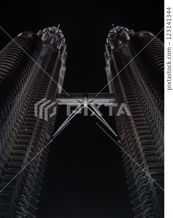 Petronas Twin Towers at night, popular landmark and touristic attraction in Kuala Lumpur, Petronas Twin Towers at night, popular landmark and touristic attraction in Kuala Lumpur, 123141344